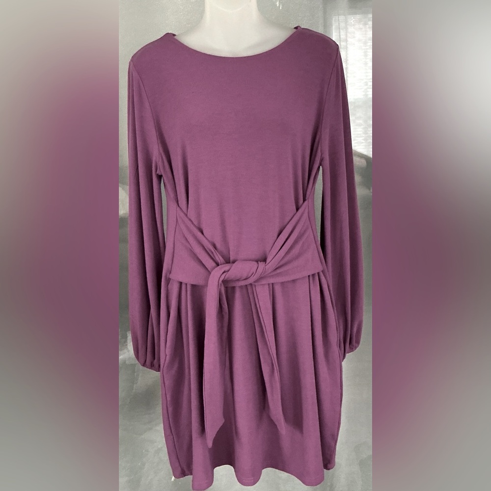 DAVI & DANI LONG SLEEVE BOAT NECK DRESS